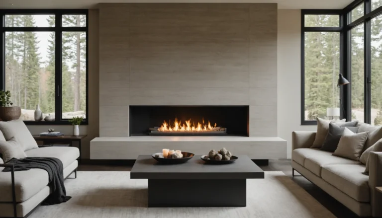 cheminée avec banc dans le salon