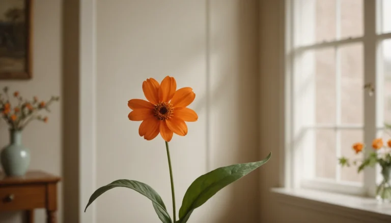 fleur orange tige longue