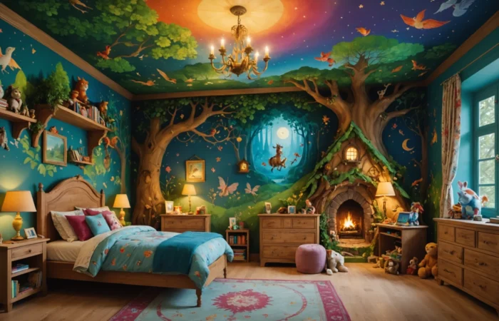 décoration murale avec peinture chambre d'enfant