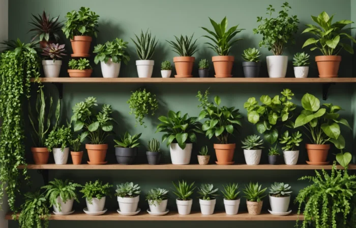 étagère murale plante