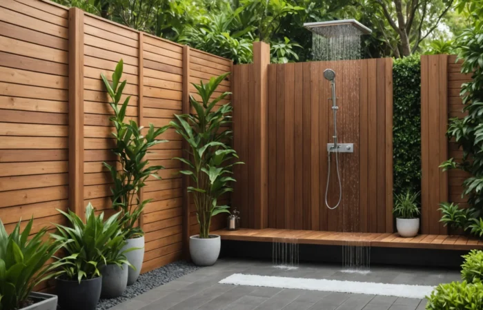 construire un pare-vue pour la douche de jardin