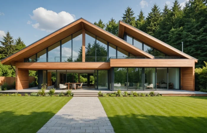 maison moderne avec toit à pignon
